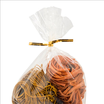 FERMETURES SACHETS 9,5 CM DORE METAL (100 UNITÉS)