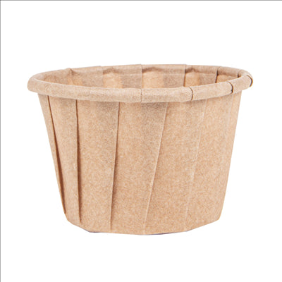 POTS TRAITEUR PAPIER PLISSÉ 30 ML (1 oz) 80 G/M2 Ø4,4/3,1x2,8 CM NATUREL PARCH.INGRAISSABLE (1000 UNITÉS)