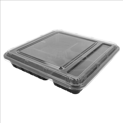 COFFRETS À EMPORTER 5 COMPART. 27,8x27,6x5 CM NOIR PP (200 UNITÉS)