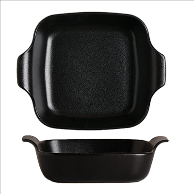 PETITS PLATEAUX AVEC ANSES 'SLATE' 'AKALA' 24,5x19,5x6 CM NOIR PORCELAINE (3 UNITÉS)