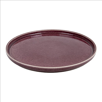 ASSIETTES 'AKALA' Ø26,5x2,3 CM BORDEAUX STONEWARE (6 UNITÉS)