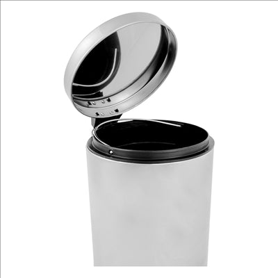 POUBELLE À PÉDALE AVEC RÉCEPTACLE INTÉRIEUR 5 L Ø 20,5x28 CM ARGENTE INOX (1 UNITÉ)
