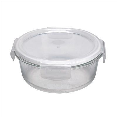 RÉCIPIENTS RONDS AVEC COUVERCLE 'WAKI GLASS' 950 ML Ø 17,2x6,6/7,5 CM TRANSPARENT VERRE (6 UNITÉS)