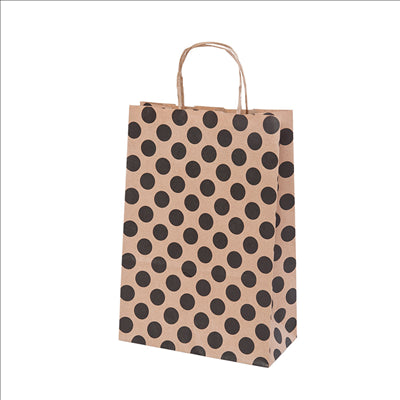 SACS SOS AVEC ANSES - À POIS  80 G/M2 20+10x29 CM NATUREL KRAFT (250 UNITÉS)
