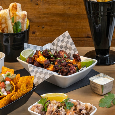 PANIERS À FRIRE L 19,3x13,3x4,8 CM BLANC PORCELAINE (6 UNITÉS)