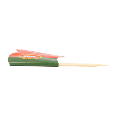 PETITS DRAPEAUX "PORTUGAL" 4x3/6,5 CM ASSORTI BOIS (144 UNITÉS)