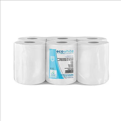 ESSUIE-MAINS "MAXI BARRIL" ECOLABEL 2 PLIS - BOBINE 1KG 19 G/M2 Ø 19x21,6 CM BLANC OUATE (6 UNITÉS)