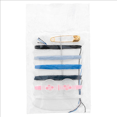 KIT DE COUTURE EN SACHET BLANC 'AZUR' 6X10,5 CM (250 UNITÉS)