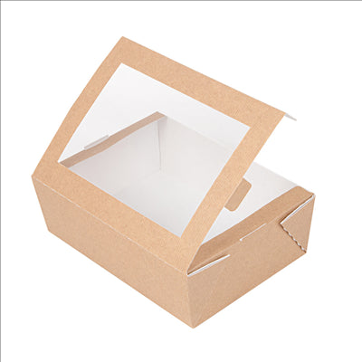 BOÎTES AVEC FENÊTRE 'THEPACK' 1000 ML 220 G/M2 + OPP 12x17x5,5 CM NATUREL CARTON ONDULÉ NANO-MICRO (200 UNITÉS)