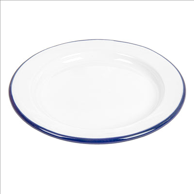 ASSIETTES PLATES 'ENAMELWARE' Ø 18x1,7 CM BLANC ACIER ÉMAILLÉ (6 UNITÉS)