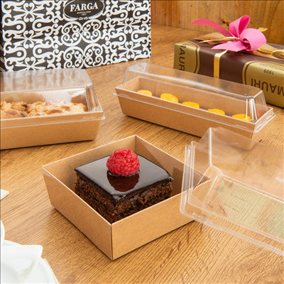 BARQUETTES 250 + 12,5 PE G/M2 10,5x10,5x3,5 CM NATUREL KRAFT (1000 UNITÉS)