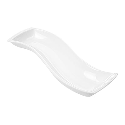 PLATEAUX FORME "S" 30,5 CM BLANC PORCELAINE (6 UNITÉS)