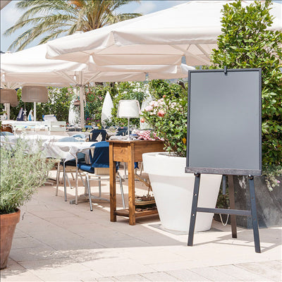 CHEVALET + ARDOISE 60x148 CM NOIR BOIS (1 UNITÉ)