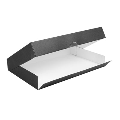 BOÎTES CATERING, PLATE 'THEPACK' 310 G/M2 28x42x6 CM NOIR CARTON ONDULÉ NANO-MICRO (100 UNITÉS)