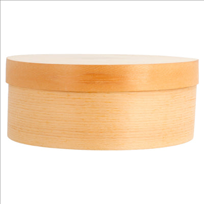 MINI BOÎTES CYLINDRIQUES + CARTON ET CAPSULE Ø 13x5 CM NATUREL BOIS (100 UNITÉS)