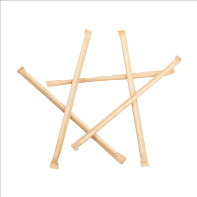 PAILLES DROITES SOUS SACHETS KRAFT 'PAPER' Ø0,60x20 CM BLANC PAPIER (3000 UNITÉS)