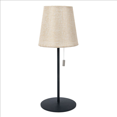 LAMPE LED SANS FIL 3 NIVEAUX 4000 mAH Ø 12,5x33 CM NOIR/NATUREL METAL (1 UNITÉ)