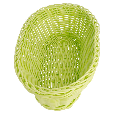 CORBEILLES SIMILAIRE OSIER ALLONGÉES 23x9x8 CM VERT ANIS PP (12 UNITÉS)