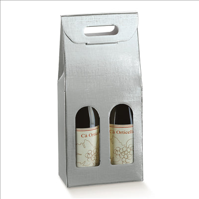 30 U. CARTONS 2 BOUTEILLES 18x9x38,5 CM ARGENTE CARTON (1 UNITÉ)