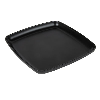 ASSIETTES PLATES CARRÉES 'ASAMI WARE' 19x19x2 CM NOIR MÉLAMINE (6 UNITÉS)