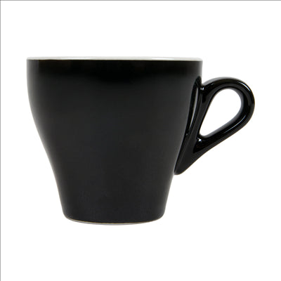 TASSES CAFÉ 'AKALA' 160 ML Ø8/4,6x7,6 CM NOIRE/BLANC PORCELAINE (6 UNITÉS)