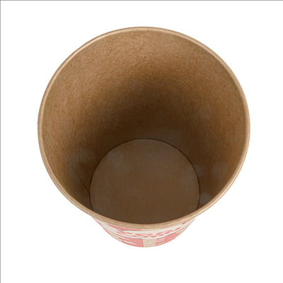 RÉCIPIENTS POUR POP-CORN 1920 ML 260 +20 PE G/M2 Ø 13,3/10x19,5 CM KRAFT (500 UNITÉS)