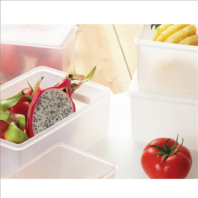 RÉCIPIENT ALIMENTS + COUVERCLE INCORPORÉ 1000 ML 18x12,8x6,5 CM BLANC PP (1 UNITÉ)