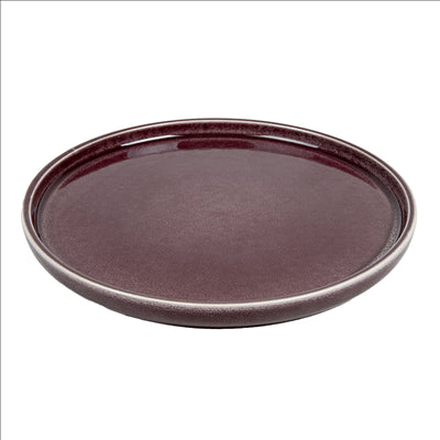 ASSIETTES 'AKALA' Ø21x2 CM BORDEAUX STONEWARE (6 UNITÉS)