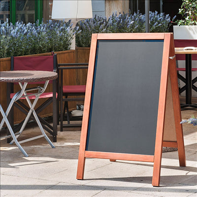 ARDOISE EN ANGLE 2 FACES 65x80x115 CM NOIR BOIS (1 UNITÉ)