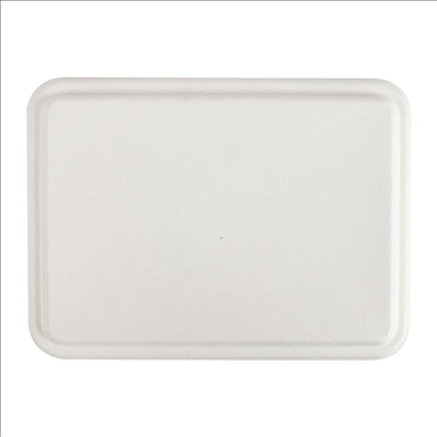 COUVERCLES POUR CODE 194.27 'BIONIC' 23,8x17,5x1,9 cm BLANC BAGASSE (400 UNITÉS)