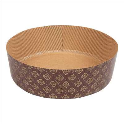 MOULES CUISSON PANETTONE BAS  140 G/M2 Ø 18,5x6 CM MARRON CELLULOSE (390 UNITÉS)