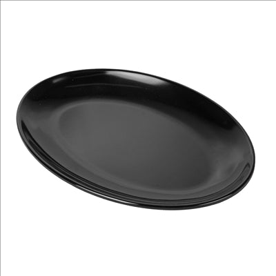 ASSIETTES OVALES 'ASAMI WARE' 25,5x18 CM NOIR MÉLAMINE (15 UNITÉS)