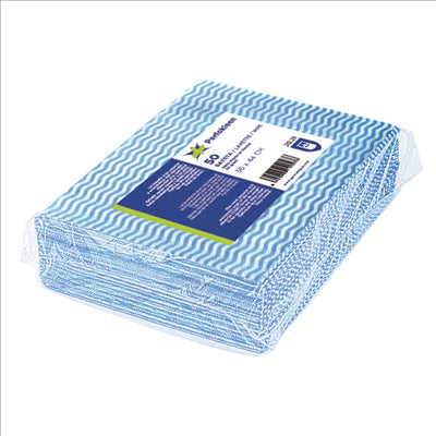 50 U. LAVETTES "PERFOKLEEN" 45 G/M2 36x42 CM BLEU VISCOSE (10 UNITÉS)