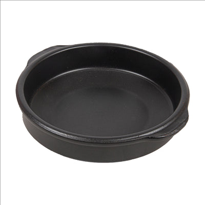 RÉCIPIENT AVEC ANSES 850 ML Ø20x5 CM NOIR CERAMIQUE (8 UNITÉS)