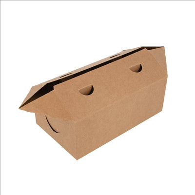BOÎTES REPAS À EMPORTER 1 L 300 G/M2 11x18x7 CM MARRON CARTON (50 UNITÉS)