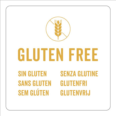 750 U. ÉTIQUETTES ADHESIVES "GLUTEN FREE" 5x5 CM BLANC ADHESIF (1 UNITÉ)