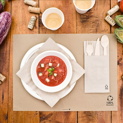 SETS DE TABLE - RECYCLÉS 48 G/M2 31x43 CM NATUREL PAPIER (2000 UNITÉS)