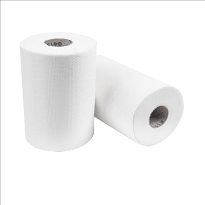 ESSUIE-MAINS "MINI-BARRIL" ECOLABEL 1 PLI - 300 FEUILLES 22 G/M2 Ø 13x20 CM BLANC OUATE (12 UNITÉS)