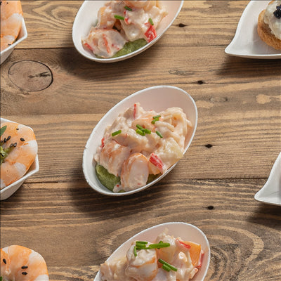 RÉCIPIENT OVALE 'BIONIC' 8x4,8x2,7 CM BLANC BAGASSE (1000 UNITÉS)