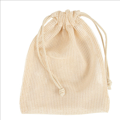 SACS FILET RÉUTILISABLES 17x23 CM BEIGE COTON (25 UNITÉS)