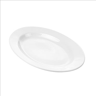 PLATS OVALES 30,5 CM BLANC PORCELAINE (12 UNITÉS)
