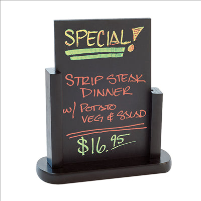 PANNEAU / ARDOISE DE TABLE 10,2x15,2 CM NOIR BOIS (1 UNITÉ)