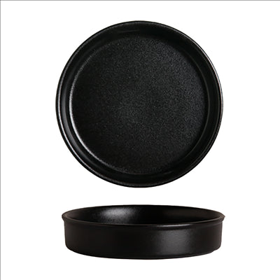 RÉCIPIENTS RONDS 'SLATE' 'AKALA' Ø 18x3,8 CM NOIR PORCELAINE (6 UNITÉS)