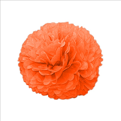 POM POM FLOWER  Ø 35 CM ORANGE (10 UNITÉS)
