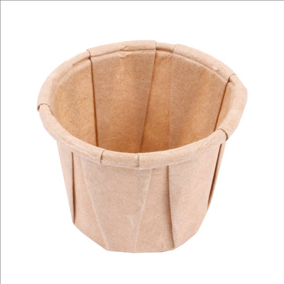 POTS TRAITEUR PAPIER PLISSÉ 22 ML (0,7 oz) 80 G/M2 Ø3,8/2,6x2,8 CM NATUREL PARCH.INGRAISSABLE (1000 UNITÉS)