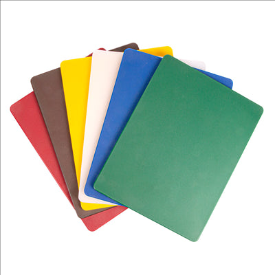 SET DE 6 PLANCHES À DÉCOUPER EN 6 COULEURS 40x30x1 CM ASSORTI LDPE (1 UNITÉ)