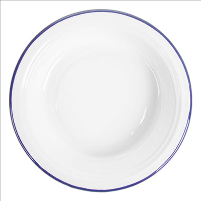 ASSIETTES CREUSES 'ENAMELWARE' 330 ML Ø 18x3,5 CM BLANC ACIER ÉMAILLÉ (6 UNITÉS)