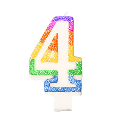 BOUGIES ANNIVERSAIRE N.4 9 CM BLANC CIRE (24 UNITÉS)