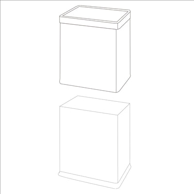 CORBEILLE CHAMBRES, RECTANGULAIRE 'DELUXE' 9 L 22,5x16,5x27 CM ARGENTE INOX (1 UNITÉ)