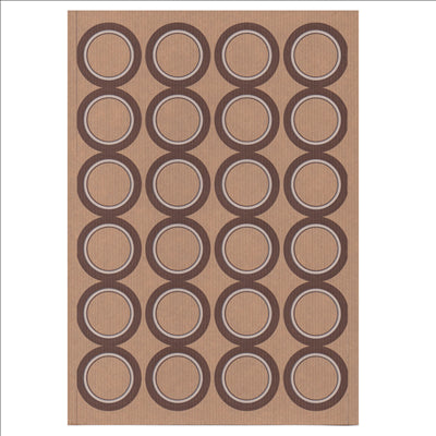 100 FEUILLES DIN A4 24 ÉTIQUETTES RONDES Ø 4,2 CM KRAFT (1 UNITÉ)